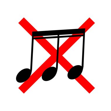 Ses veya müzik ikonu yok. İzole edilmiş dilsiz ve uyarı çizimi. Sessiz kalmak yasak ve kırmızı ışıkta..