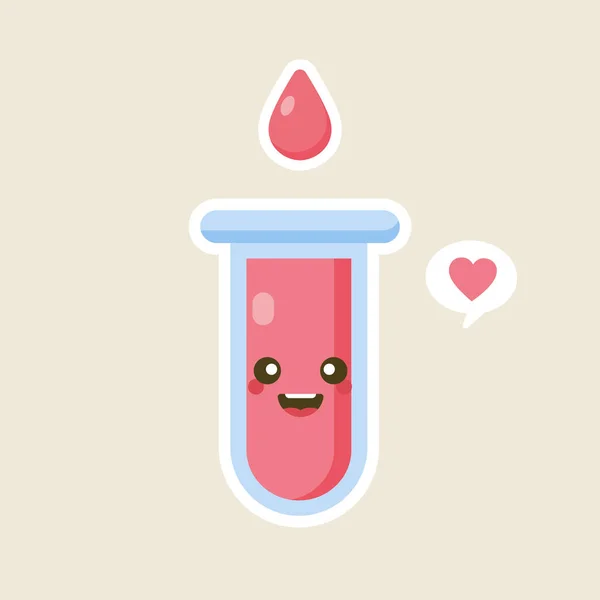 Personagem Gota Sangue Ícone Gota Sangue Estilo Bonito Vetor Ilustração —  Vetores de Stock