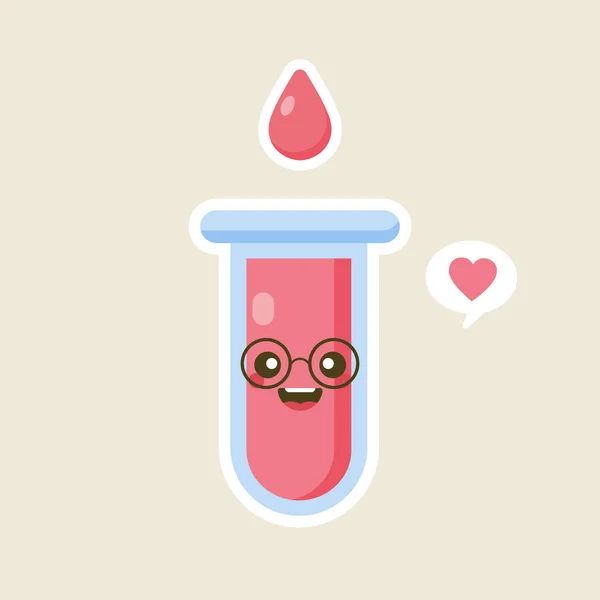 Personagem Gota Sangue Ícone Gota Sangue Estilo Bonito Vetor Ilustração —  Vetores de Stock