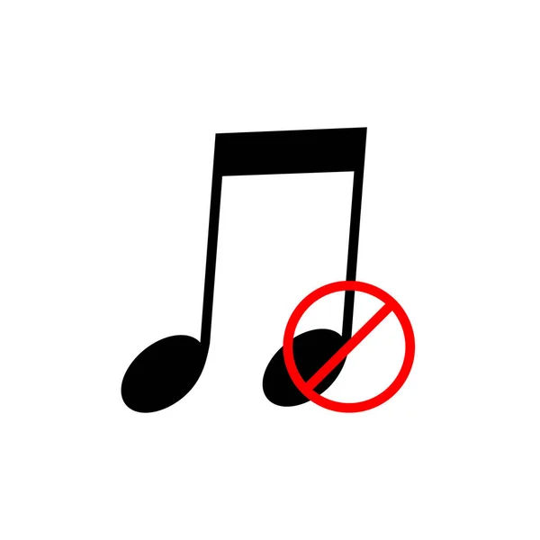 Hay Sonido Icono Música Ilustración Aislada Silencio Advertencia Mantenga Silencio — Vector de stock