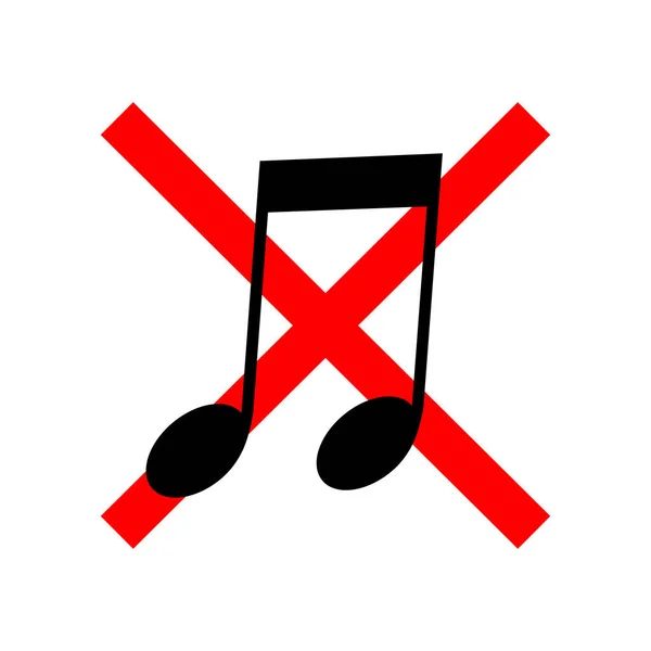 Brak Dźwięku Ikony Muzyki Ilustracja Wyciszenia Ostrzeżenia Zachowaj Milczenie Zakazanym — Wektor stockowy