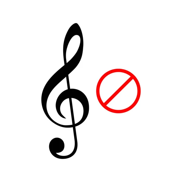 Hang Zene Ikon Elszigetelt Néma Figyelmeztető Illusztráció Maradj Csöndben Tiltott — Stock Vector