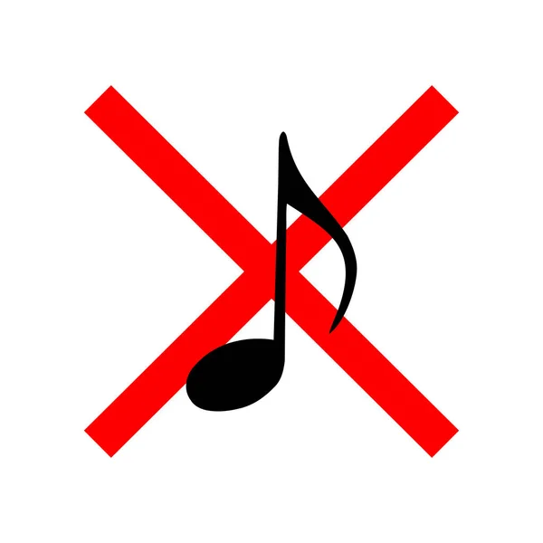 Sound Music Icon Isolated Mute Warning Illustration Keep Silence Forbidden — Stock Vector