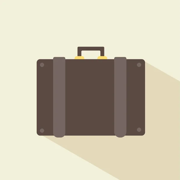 빈티지 Suitcase Icon 디자인 일러스트 배경에서 분리되어 그림자 아이콘 디자인의 — 스톡 벡터