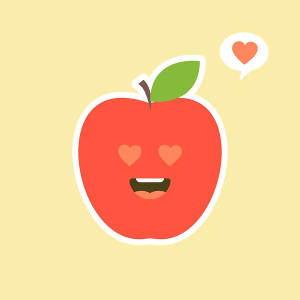Fresh Apple Characters Design Illustrations Fruits Characters Collection Vector Illustration — Stock Vector