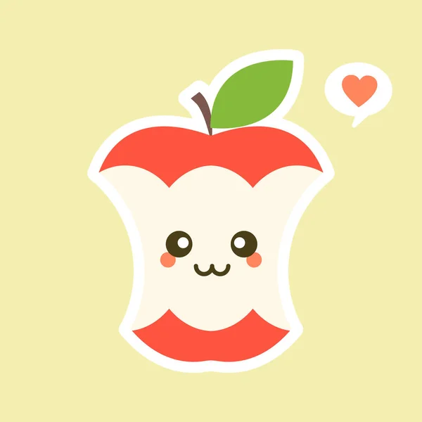 Bitten Apple Characters Design Illustrations Fruits Characters Collection Vector Illustration — Stock Vector