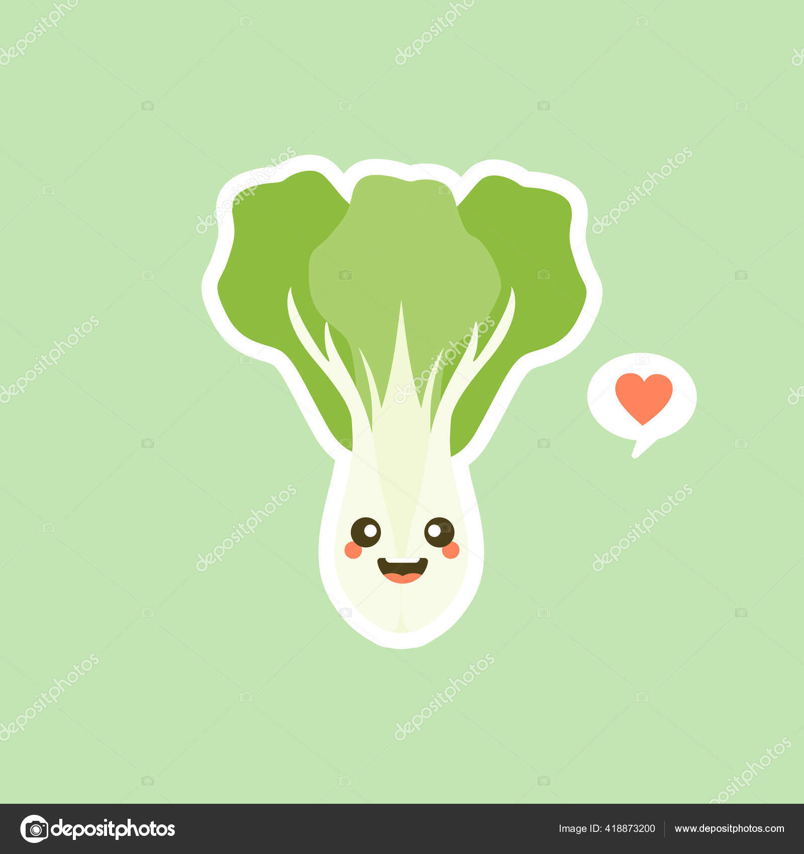 Personaje de dibujos animados lindo vegetal