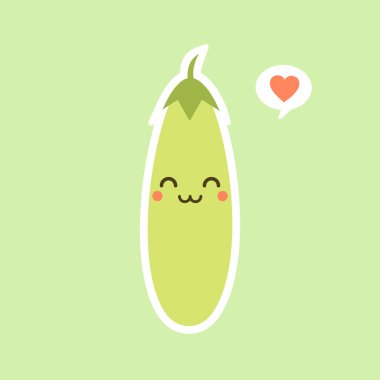 Şirin ve patlıcan karakteri. Patlıcanın vektör çizimi. Renk arkaplanındaki izole nesne. Vejetaryenlik, vejetaryen, maskot, sağlıklı yiyecekler, organik sebzeler. Restoran için, aşçılık için.