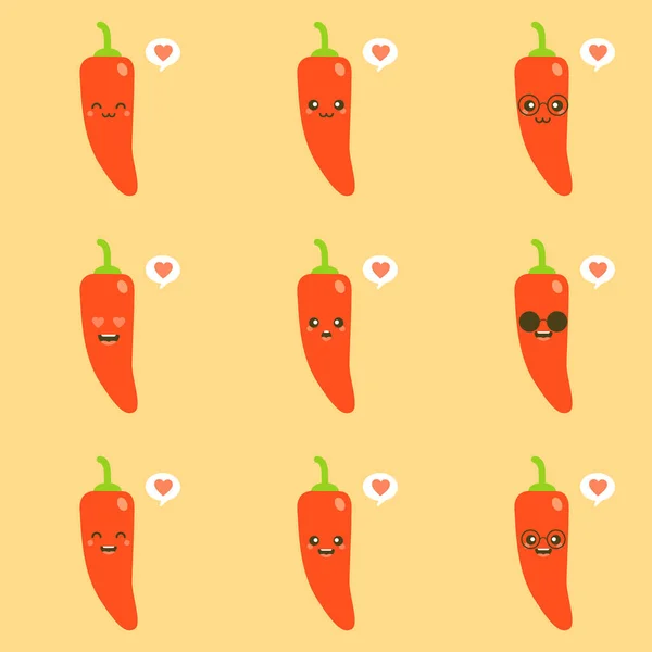 Rode Peper Stripfiguur Vector Illustratie Van Een Rode Chili Peper — Stockvector