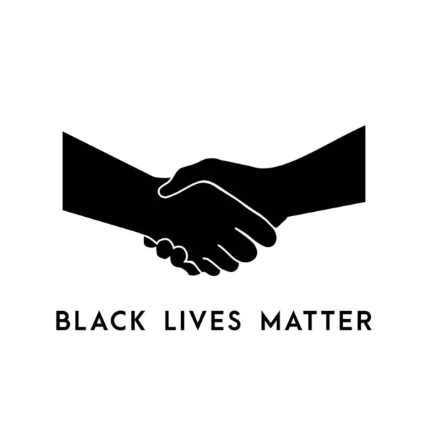 Black Lives Matter Ilustrasi Dua Tangan Protes Banner Tentang Hak - Stok Vektor