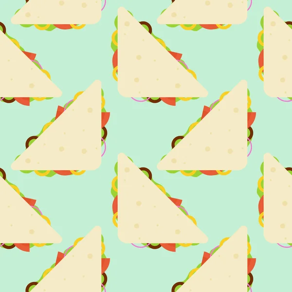 Sandwich Patrón Sin Costura Fondo Diseño Vectorial — Vector de stock