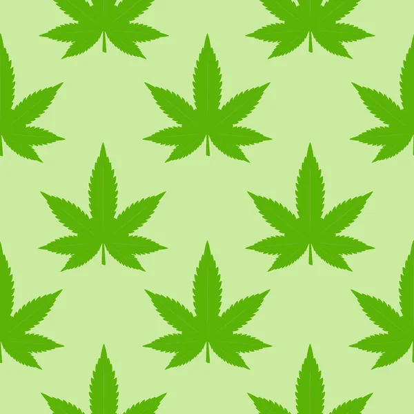 Naadloos Patroon Met Cannabisbladeren Marihuana Retro Stijl Vector Illustratie Ideaal — Stockvector