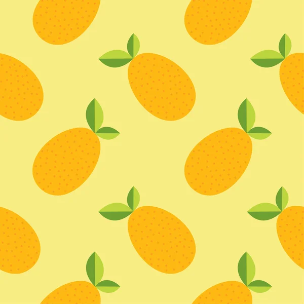 Kumkuat Citrus Dikişsiz Desen Renk Arkaplanındaki Vektör Çizimi Güzel Pürüzsüz — Stok Vektör