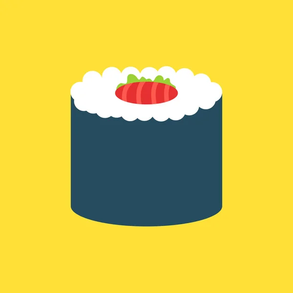 Japan Food Sushi Roll Nori Arroz Pescado Cocina Asiática Pictograma — Archivo Imágenes Vectoriales