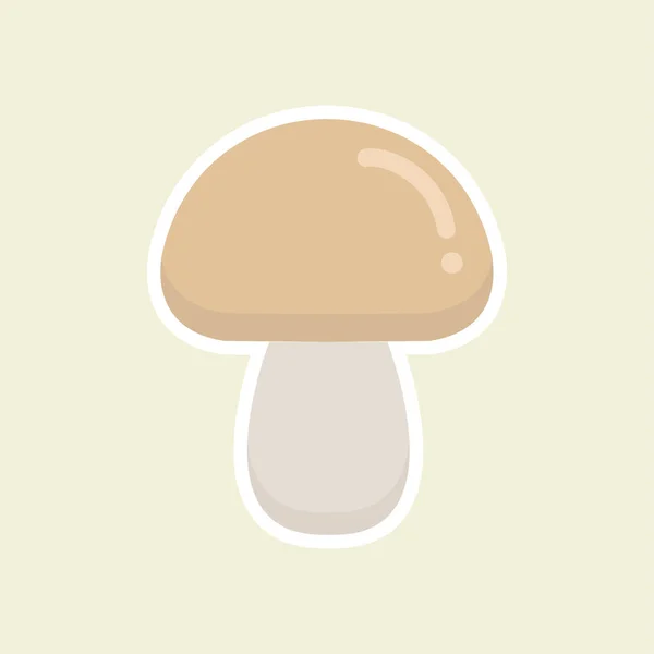 Shiitake Edible Mushroom Isolated Flat Vector Icon Champignon Mushroom Icons — Stock Vector