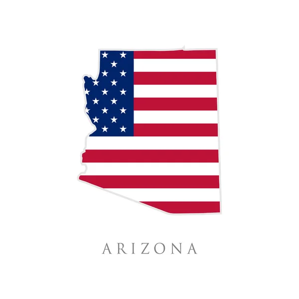 Карта Штата Аризона Американским Флагом Векторная Иллюстрация Использована Иллюстрации Дня — стоковый вектор
