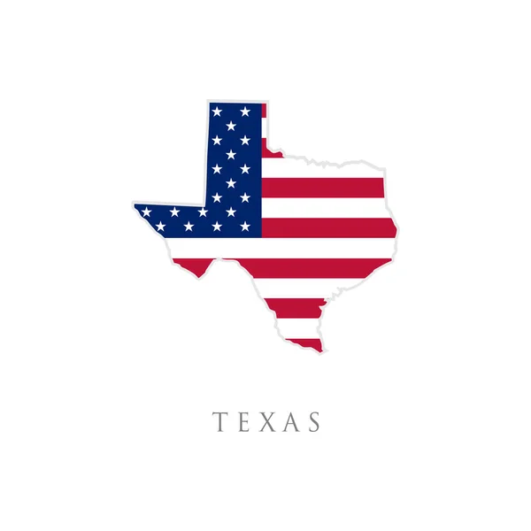 Tvar Státu Texas Americkou Vlajkou Vektorová Ilustrace Může Využít Pro — Stockový vektor