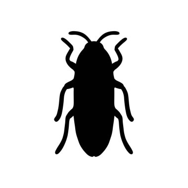 Bir vektör böceğin siyah siluet görüntüsü. Siyah böcek illüstrasyon böceği siyah ve beyaz