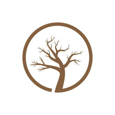 Ağaç simgesi logo şablonu vektör çizim deseni