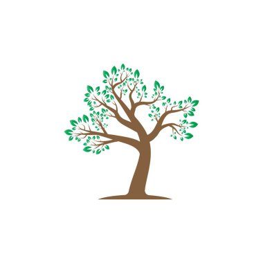 Ağaç simgesi logo şablonu vektör çizim deseni