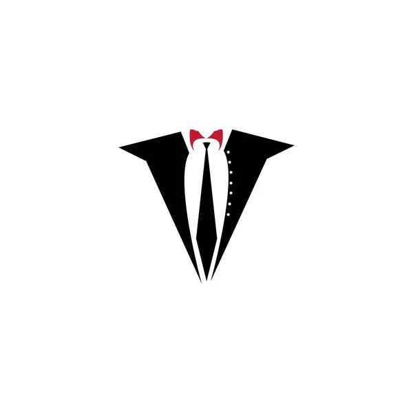 Esmoquin Logo Plantilla Vector Icono Ilustración Diseño — Archivo Imágenes Vectoriales