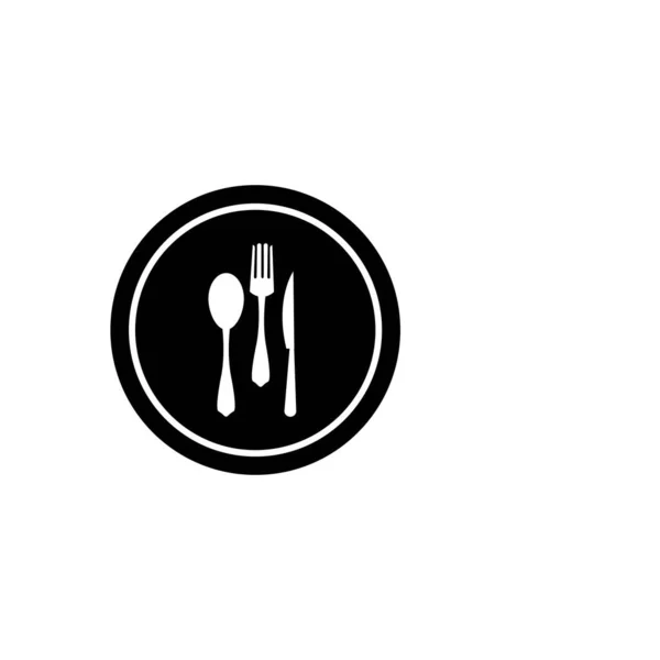 Fork Και Spoon Λογότυπο Πρότυπο Διάνυσμα Εικονίδιο Σχέδιο Απεικόνισης Εικονογράφηση Αρχείου