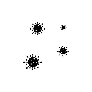 Bacteria with magnifying glass vector symbol logo icon in flat design 