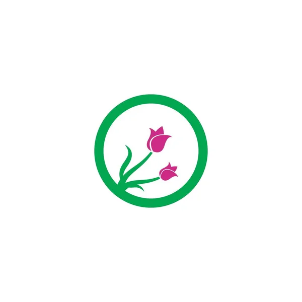 Güzellik Vektörü Lale Çiçek Tasarımı Logo Şablonu Simgesi Vektör — Stok Vektör