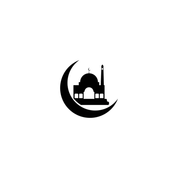 Moskén Muslimsk Ikon Vektor Illustration Design Mall — Stock vektor