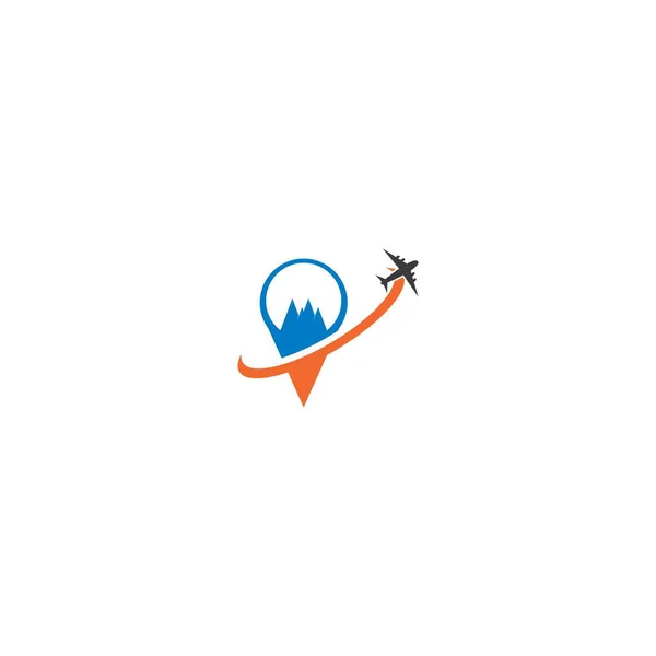 Diseño Plantilla Icono Vector Logo Viaje — Vector de stock