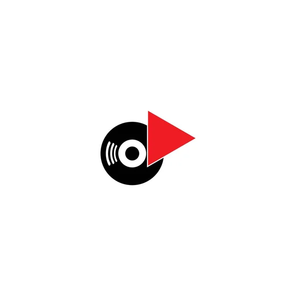 Schallplatte Schallplatte Musik Logo Vektor Ikone Illustration Design — Stockvektor