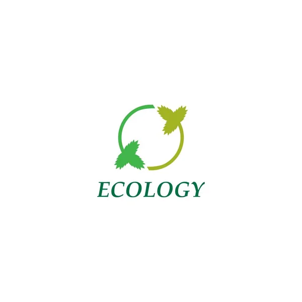 Logotipos Folha Verde Ecologia Elemento Natureza Vetor Ícone — Vetor de Stock