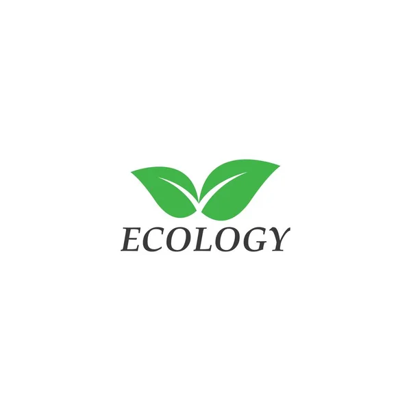 Logotipos Folha Verde Ecologia Elemento Natureza Vetor Ícone — Vetor de Stock