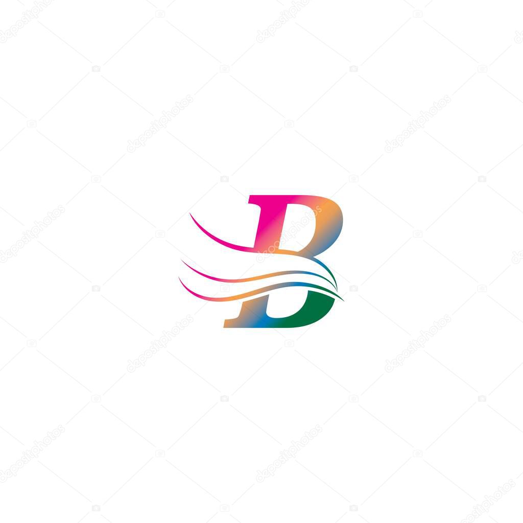 B Letter with shield logo template