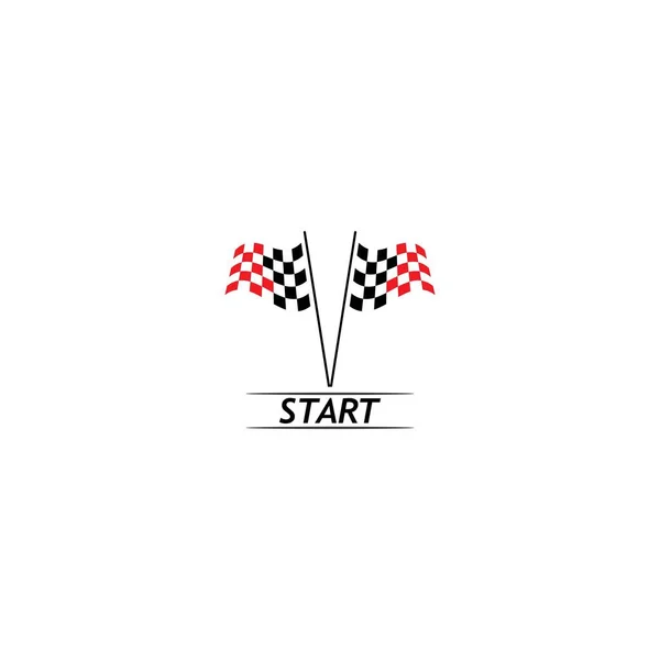 Race Vlag Pictogram Eenvoudig Ontwerp Ras Vlag Logo Template Vector — Stockvector