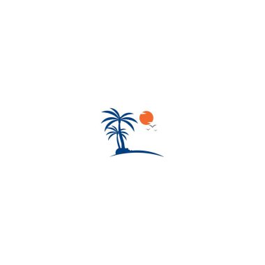 Hindistan cevizi ağacı logo şablonu vektör resimleme tasarımı