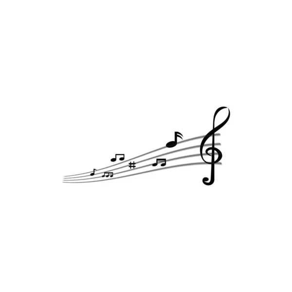 Hoja Música Nota Vector Icono Ilustración Diseño — Vector de stock