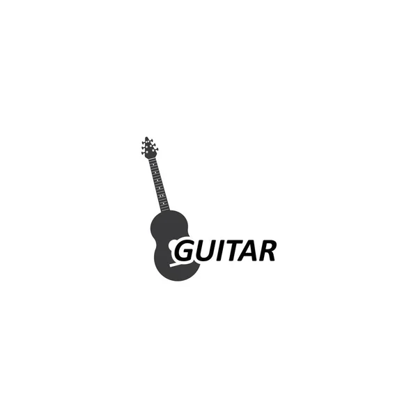 Guitarra Logotipo Modelo Vetor Ícone Ilustração Design —  Vetores de Stock