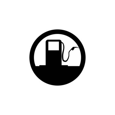 Benzin istasyonu logo vektör şablonu çizim tasarımı