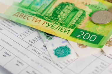 Rus rublesi ve madeni para. Ödeme belgeleri