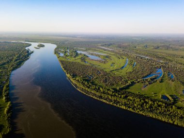 Havadan bakıldığında Vasyugan bataklığı. Dünyanın en büyük bataklığı. Ob nehir havzası. Tomsk bölgesi, Sibirya, Rusya
