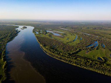 Havadan bakıldığında Vasyugan bataklığı. Dünyanın en büyük bataklığı. Ob nehir havzası. Tomsk bölgesi, Sibirya, Rusya