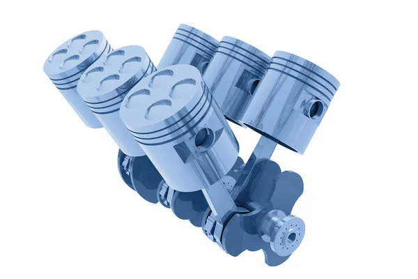 Engine Pistons White Background Illustration — Stock Photo, Image