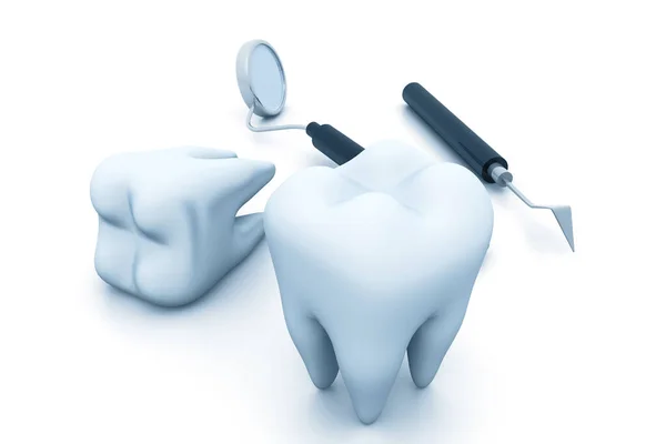 Zahn Mit Zahnarztzubehör — Stockfoto