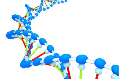 Beyaz arkaplandaki DNA yapısı 3D illüstrasyon
