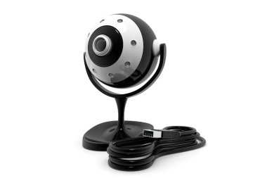 Beyaz arka planda modern web kamerası 33D illüstrasyon