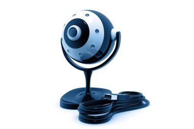 Beyaz arka planda modern web kamerası 33D illüstrasyon