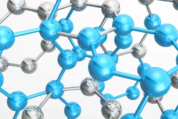 白い背景の分子 3Dイラスト — ストック写真