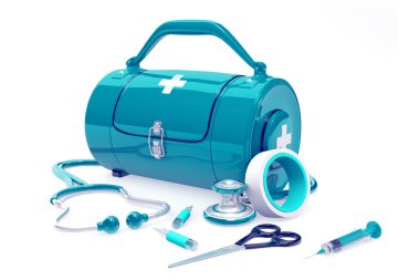 Modern ilk yardım kit.3d oluşturucu