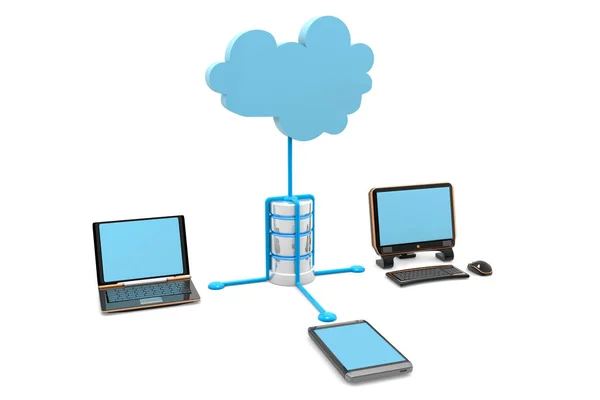 云计算装置3D渲染 — 图库照片
